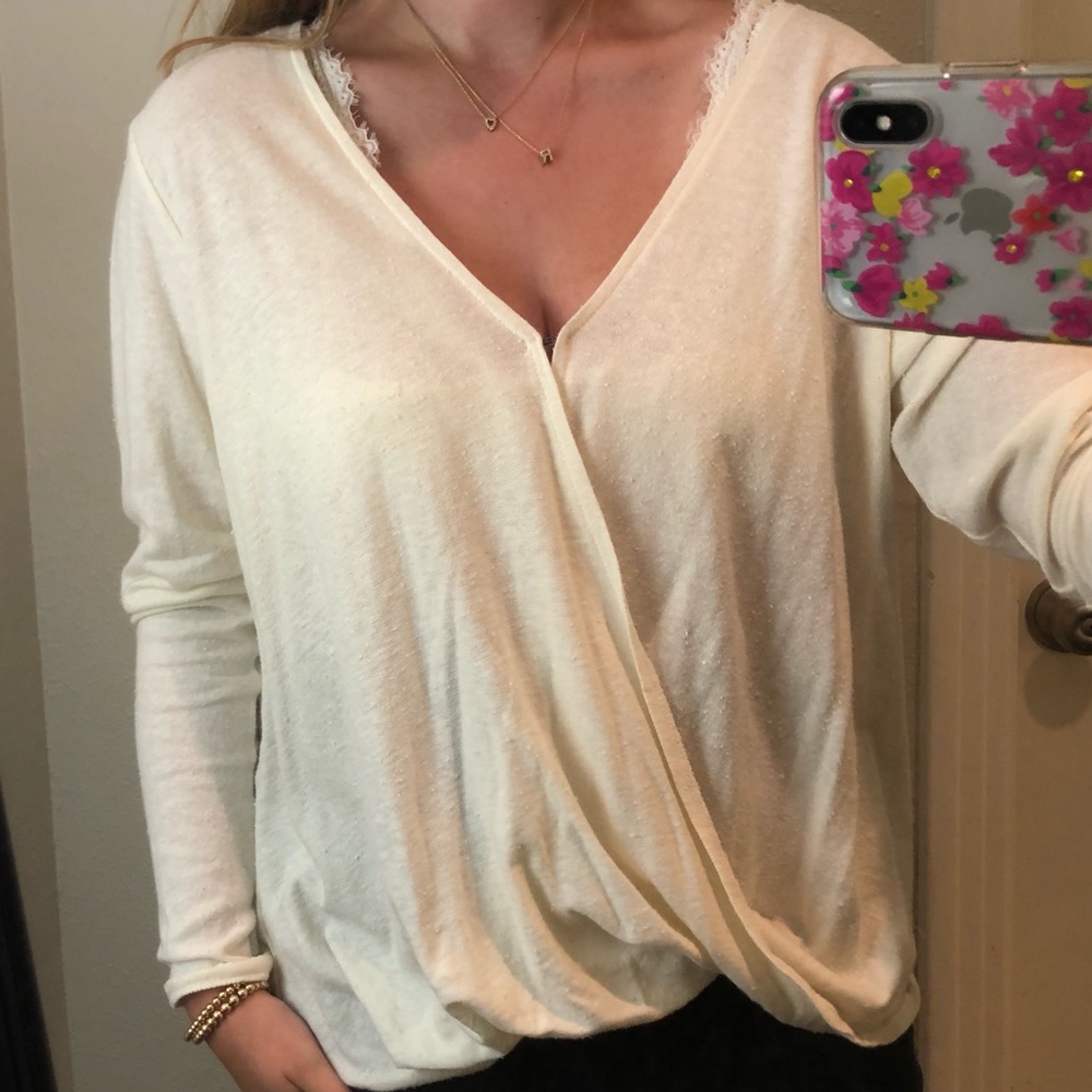 Out from Under Crossover Cream Top